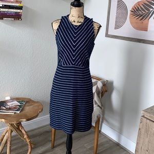 Navy blue striped dress